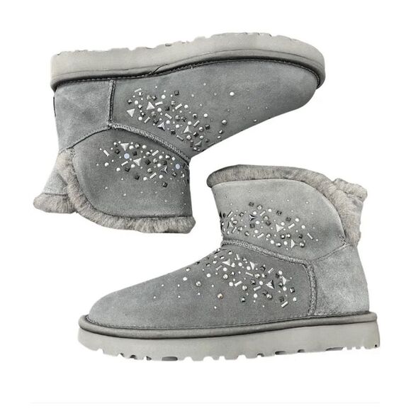 UGGS Gray Suede Galaxy Short Boots - Picture 1 of 5